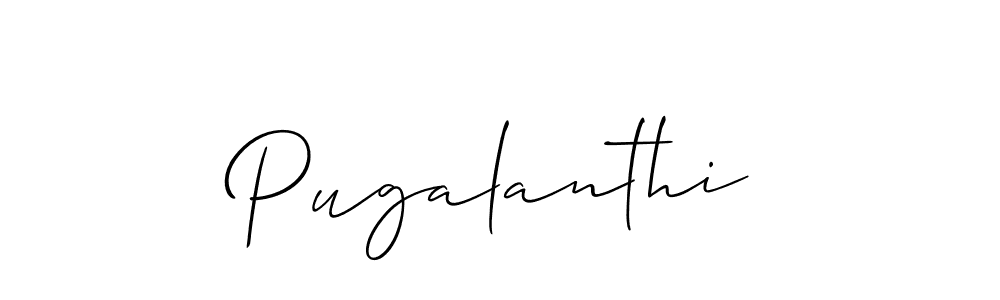 Also we have Pugalanthi name is the best signature style. Create professional handwritten signature collection using Allison_Script autograph style. Pugalanthi signature style 2 images and pictures png