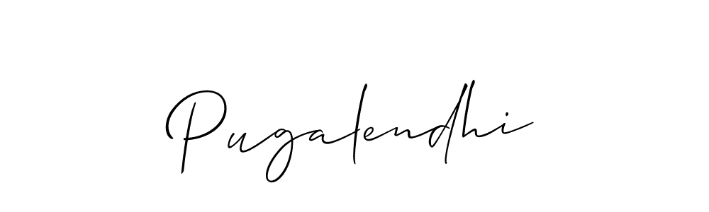 Create a beautiful signature design for name Pugalendhi. With this signature (Allison_Script) fonts, you can make a handwritten signature for free. Pugalendhi signature style 2 images and pictures png
