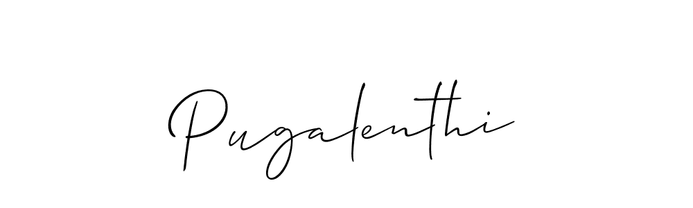 Pugalenthi stylish signature style. Best Handwritten Sign (Allison_Script) for my name. Handwritten Signature Collection Ideas for my name Pugalenthi. Pugalenthi signature style 2 images and pictures png