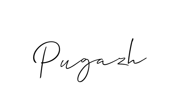Allison_Script is a professional signature style that is perfect for those who want to add a touch of class to their signature. It is also a great choice for those who want to make their signature more unique. Get Pugazh name to fancy signature for free. Pugazh signature style 2 images and pictures png