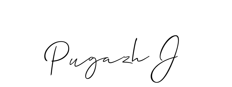 Allison_Script is a professional signature style that is perfect for those who want to add a touch of class to their signature. It is also a great choice for those who want to make their signature more unique. Get Pugazh J name to fancy signature for free. Pugazh J signature style 2 images and pictures png