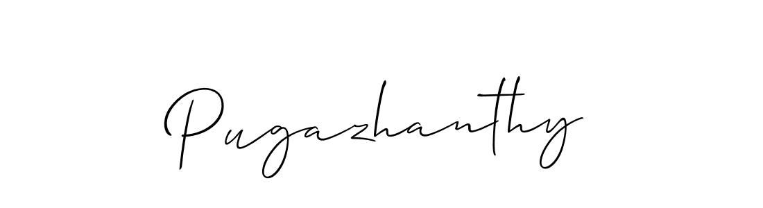 Use a signature maker to create a handwritten signature online. With this signature software, you can design (Allison_Script) your own signature for name Pugazhanthy. Pugazhanthy signature style 2 images and pictures png