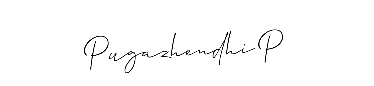 Also we have Pugazhendhi P name is the best signature style. Create professional handwritten signature collection using Allison_Script autograph style. Pugazhendhi P signature style 2 images and pictures png