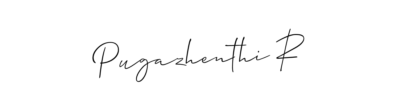 How to make Pugazhenthi R signature? Allison_Script is a professional autograph style. Create handwritten signature for Pugazhenthi R name. Pugazhenthi R signature style 2 images and pictures png