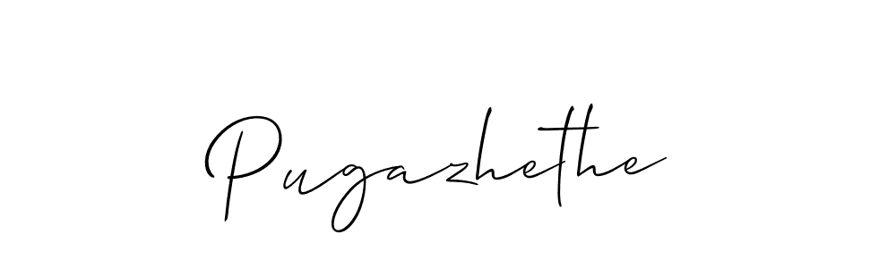 Allison_Script is a professional signature style that is perfect for those who want to add a touch of class to their signature. It is also a great choice for those who want to make their signature more unique. Get Pugazhethe name to fancy signature for free. Pugazhethe signature style 2 images and pictures png