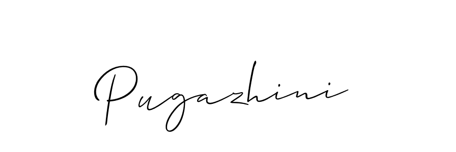 Create a beautiful signature design for name Pugazhini. With this signature (Allison_Script) fonts, you can make a handwritten signature for free. Pugazhini signature style 2 images and pictures png