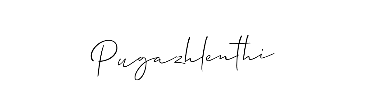 Use a signature maker to create a handwritten signature online. With this signature software, you can design (Allison_Script) your own signature for name Pugazhlenthi. Pugazhlenthi signature style 2 images and pictures png