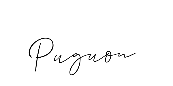 How to make Puguon name signature. Use Allison_Script style for creating short signs online. This is the latest handwritten sign. Puguon signature style 2 images and pictures png