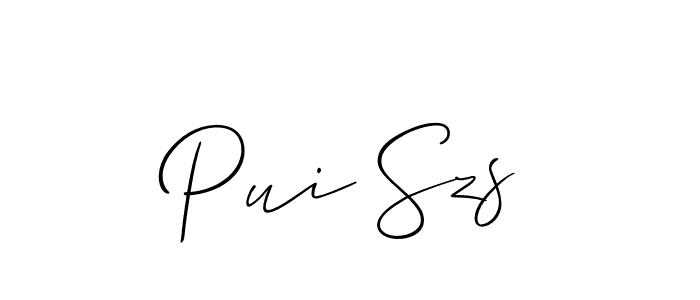 Use a signature maker to create a handwritten signature online. With this signature software, you can design (Allison_Script) your own signature for name Pui Szs. Pui Szs signature style 2 images and pictures png