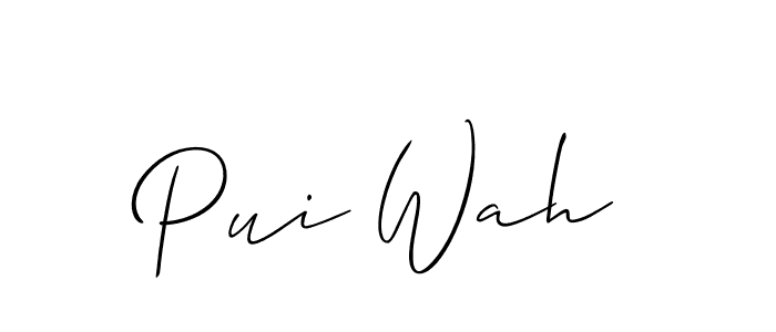 Create a beautiful signature design for name Pui Wah. With this signature (Allison_Script) fonts, you can make a handwritten signature for free. Pui Wah signature style 2 images and pictures png