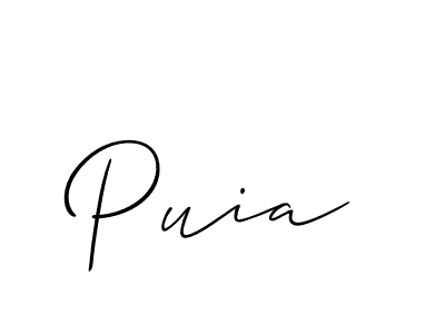 Create a beautiful signature design for name Puia. With this signature (Allison_Script) fonts, you can make a handwritten signature for free. Puia signature style 2 images and pictures png