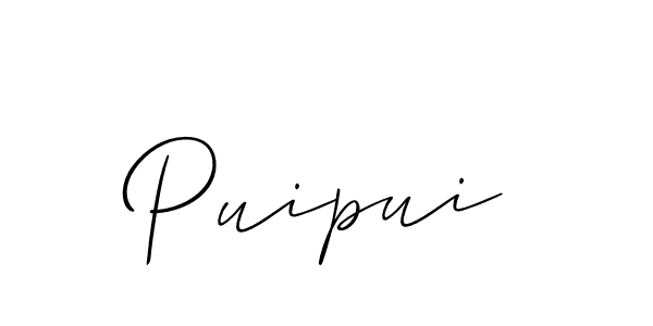Puipui stylish signature style. Best Handwritten Sign (Allison_Script) for my name. Handwritten Signature Collection Ideas for my name Puipui. Puipui signature style 2 images and pictures png
