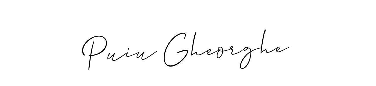 You should practise on your own different ways (Allison_Script) to write your name (Puiu Gheorghe) in signature. don't let someone else do it for you. Puiu Gheorghe signature style 2 images and pictures png