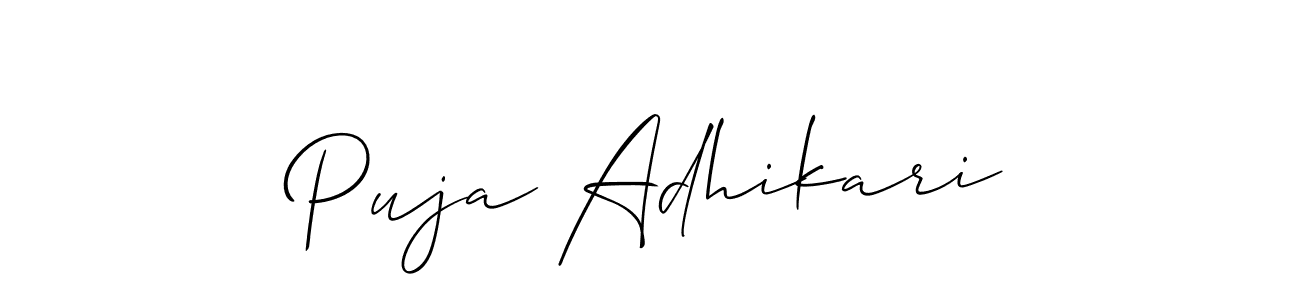 Here are the top 10 professional signature styles for the name Puja Adhikari. These are the best autograph styles you can use for your name. Puja Adhikari signature style 2 images and pictures png