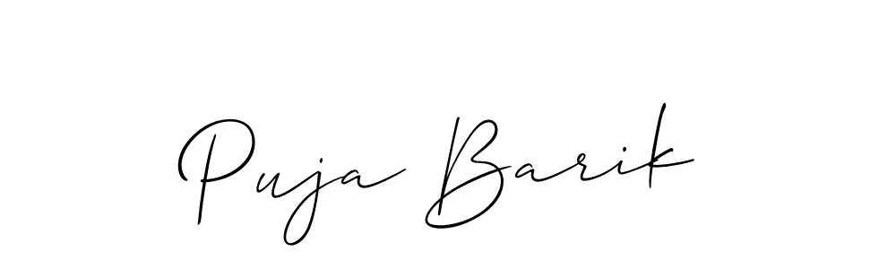 How to make Puja Barik signature? Allison_Script is a professional autograph style. Create handwritten signature for Puja Barik name. Puja Barik signature style 2 images and pictures png