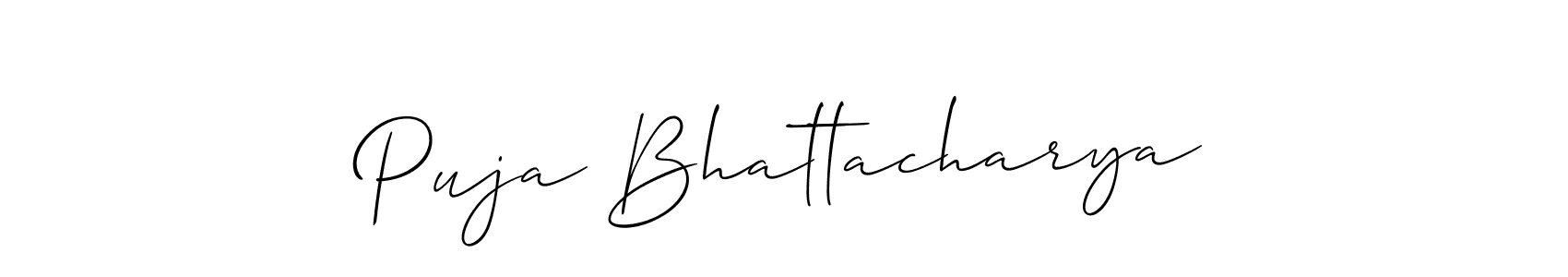 Make a short Puja Bhattacharya signature style. Manage your documents anywhere anytime using Allison_Script. Create and add eSignatures, submit forms, share and send files easily. Puja Bhattacharya signature style 2 images and pictures png