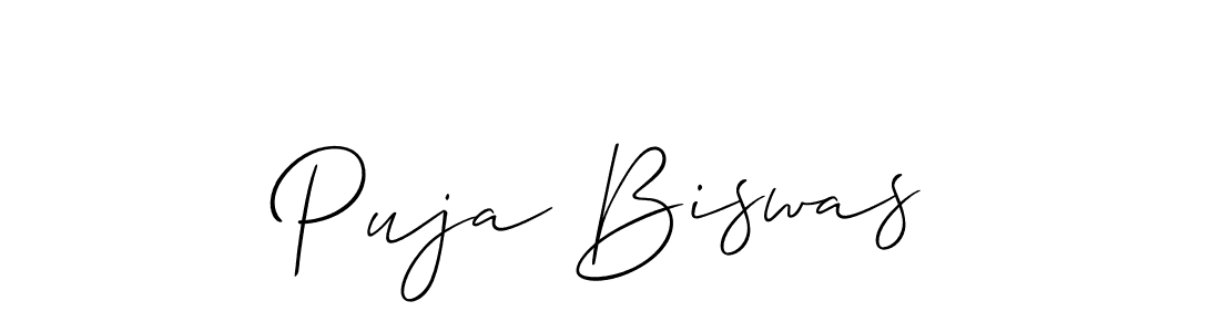 Design your own signature with our free online signature maker. With this signature software, you can create a handwritten (Allison_Script) signature for name Puja Biswas. Puja Biswas signature style 2 images and pictures png