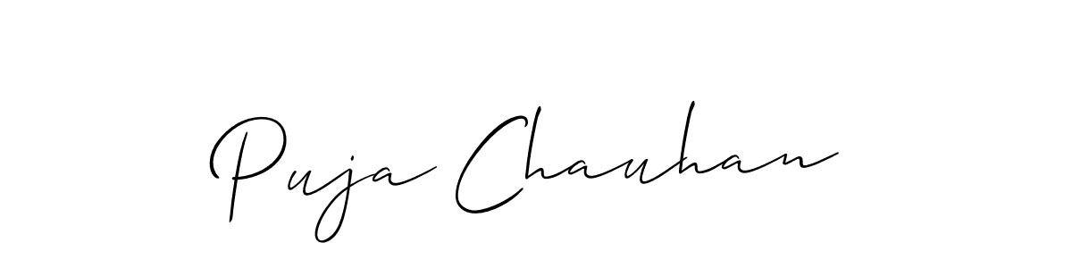 Use a signature maker to create a handwritten signature online. With this signature software, you can design (Allison_Script) your own signature for name Puja Chauhan. Puja Chauhan signature style 2 images and pictures png