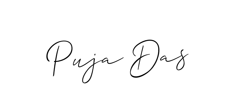 You should practise on your own different ways (Allison_Script) to write your name (Puja Das) in signature. don't let someone else do it for you. Puja Das signature style 2 images and pictures png