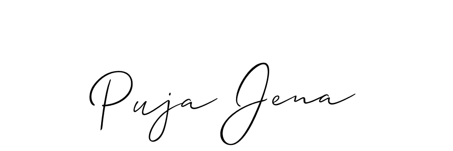 Best and Professional Signature Style for Puja Jena. Allison_Script Best Signature Style Collection. Puja Jena signature style 2 images and pictures png