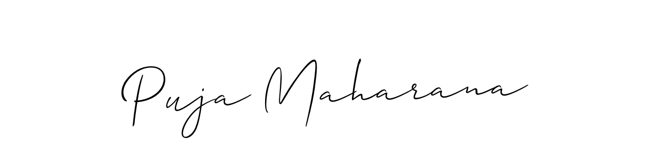 Use a signature maker to create a handwritten signature online. With this signature software, you can design (Allison_Script) your own signature for name Puja Maharana. Puja Maharana signature style 2 images and pictures png