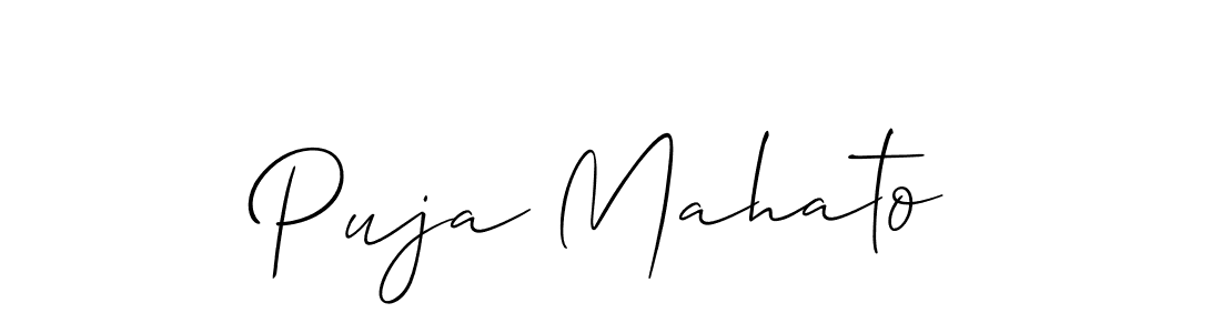 Similarly Allison_Script is the best handwritten signature design. Signature creator online .You can use it as an online autograph creator for name Puja Mahato. Puja Mahato signature style 2 images and pictures png