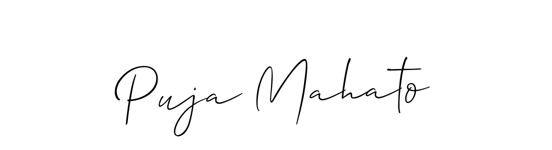Similarly Allison_Script is the best handwritten signature design. Signature creator online .You can use it as an online autograph creator for name Puja Mahato. Puja Mahato signature style 2 images and pictures png