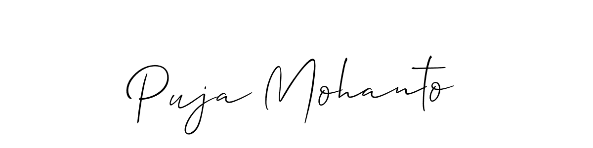 Also You can easily find your signature by using the search form. We will create Puja Mohanto name handwritten signature images for you free of cost using Allison_Script sign style. Puja Mohanto signature style 2 images and pictures png