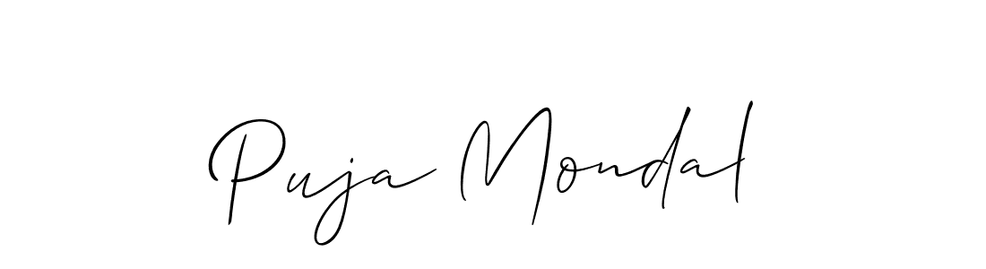 Also You can easily find your signature by using the search form. We will create Puja Mondal name handwritten signature images for you free of cost using Allison_Script sign style. Puja Mondal signature style 2 images and pictures png