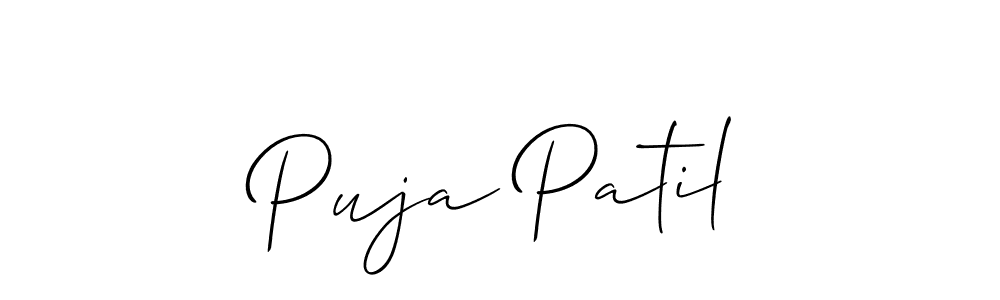 You should practise on your own different ways (Allison_Script) to write your name (Puja Patil) in signature. don't let someone else do it for you. Puja Patil signature style 2 images and pictures png
