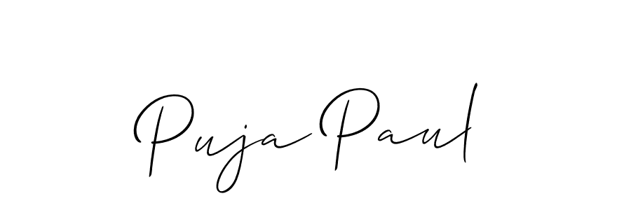 if you are searching for the best signature style for your name Puja Paul. so please give up your signature search. here we have designed multiple signature styles  using Allison_Script. Puja Paul signature style 2 images and pictures png