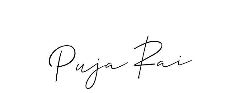 if you are searching for the best signature style for your name Puja Rai. so please give up your signature search. here we have designed multiple signature styles  using Allison_Script. Puja Rai signature style 2 images and pictures png