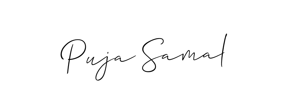 Design your own signature with our free online signature maker. With this signature software, you can create a handwritten (Allison_Script) signature for name Puja Samal. Puja Samal signature style 2 images and pictures png