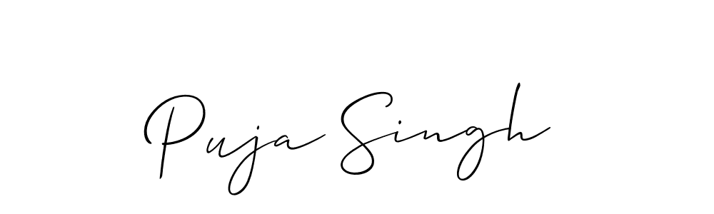 How to make Puja Singh signature? Allison_Script is a professional autograph style. Create handwritten signature for Puja Singh name. Puja Singh signature style 2 images and pictures png