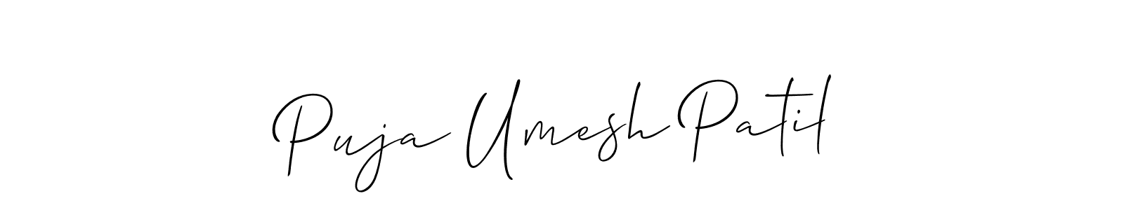 Puja Umesh Patil stylish signature style. Best Handwritten Sign (Allison_Script) for my name. Handwritten Signature Collection Ideas for my name Puja Umesh Patil. Puja Umesh Patil signature style 2 images and pictures png