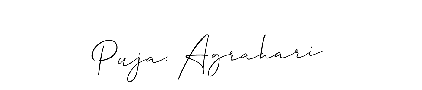 You should practise on your own different ways (Allison_Script) to write your name (Puja. Agrahari) in signature. don't let someone else do it for you. Puja. Agrahari signature style 2 images and pictures png