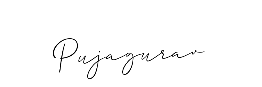 How to Draw Pujagurav signature style? Allison_Script is a latest design signature styles for name Pujagurav. Pujagurav signature style 2 images and pictures png