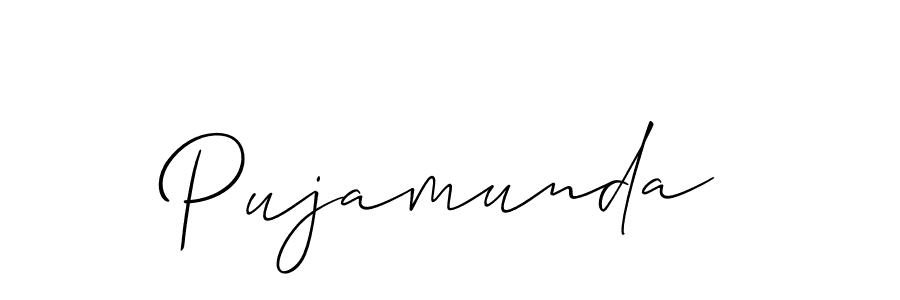 Design your own signature with our free online signature maker. With this signature software, you can create a handwritten (Allison_Script) signature for name Pujamunda. Pujamunda signature style 2 images and pictures png