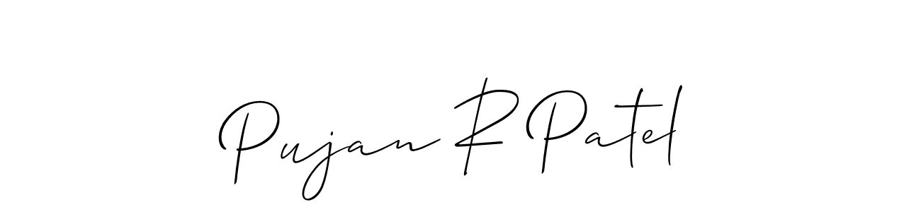 It looks lik you need a new signature style for name Pujan R Patel. Design unique handwritten (Allison_Script) signature with our free signature maker in just a few clicks. Pujan R Patel signature style 2 images and pictures png