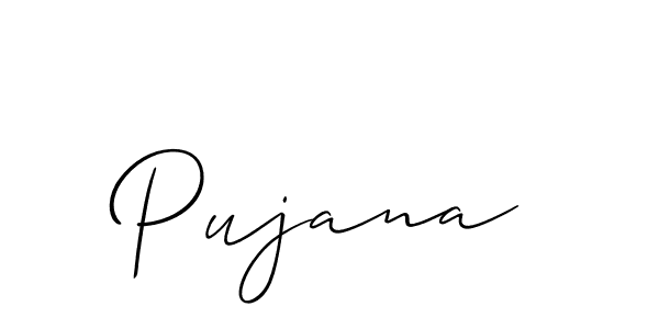 How to make Pujana signature? Allison_Script is a professional autograph style. Create handwritten signature for Pujana name. Pujana signature style 2 images and pictures png