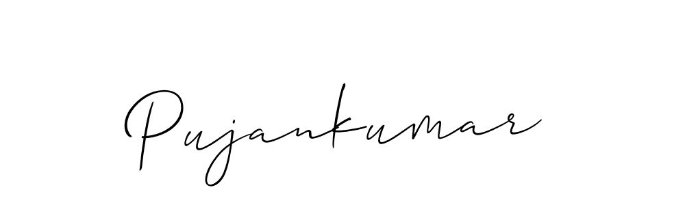 if you are searching for the best signature style for your name Pujankumar. so please give up your signature search. here we have designed multiple signature styles  using Allison_Script. Pujankumar signature style 2 images and pictures png