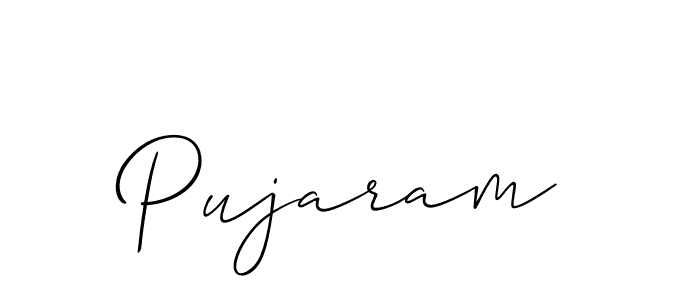 Design your own signature with our free online signature maker. With this signature software, you can create a handwritten (Allison_Script) signature for name Pujaram. Pujaram signature style 2 images and pictures png