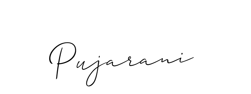 How to Draw Pujarani signature style? Allison_Script is a latest design signature styles for name Pujarani. Pujarani signature style 2 images and pictures png