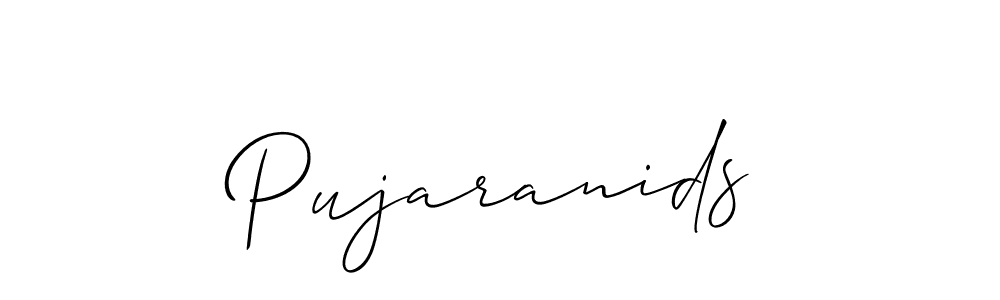 Use a signature maker to create a handwritten signature online. With this signature software, you can design (Allison_Script) your own signature for name Pujaranids. Pujaranids signature style 2 images and pictures png