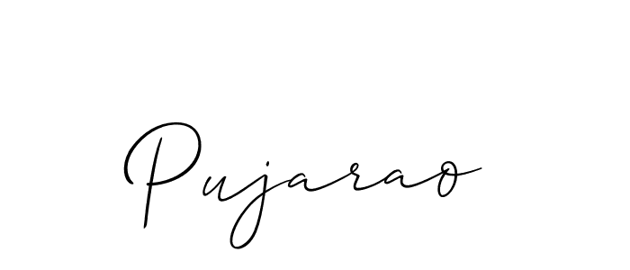 Make a beautiful signature design for name Pujarao. With this signature (Allison_Script) style, you can create a handwritten signature for free. Pujarao signature style 2 images and pictures png
