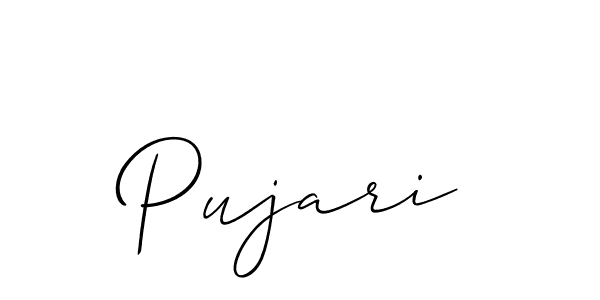 Best and Professional Signature Style for Pujari. Allison_Script Best Signature Style Collection. Pujari signature style 2 images and pictures png