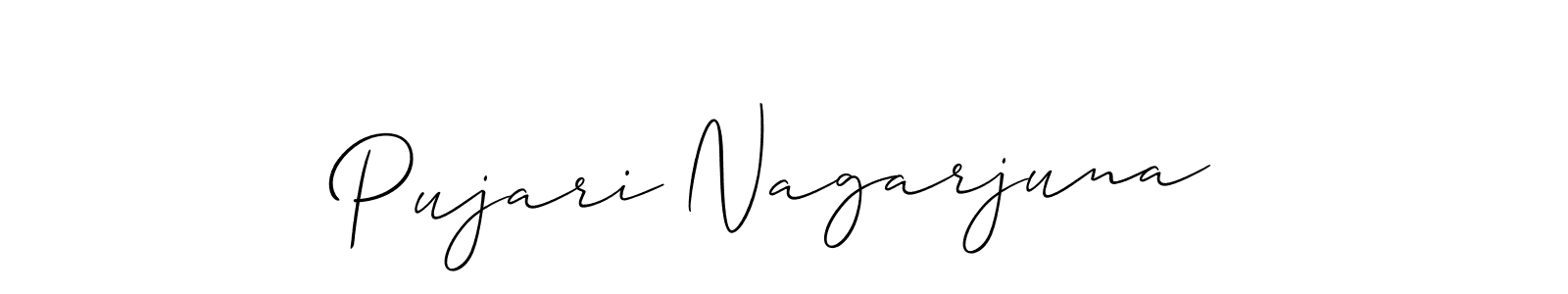 How to Draw Pujari Nagarjuna signature style? Allison_Script is a latest design signature styles for name Pujari Nagarjuna. Pujari Nagarjuna signature style 2 images and pictures png