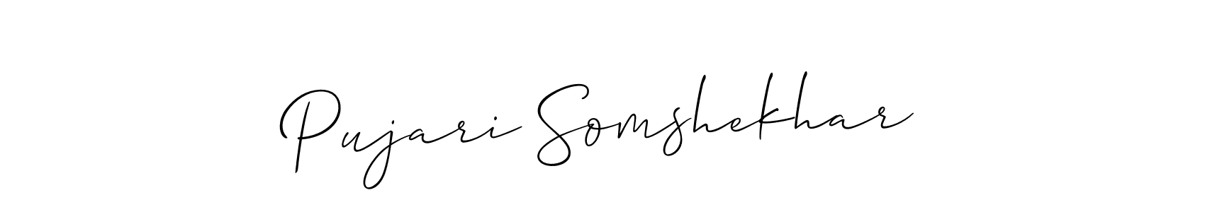 Make a short Pujari Somshekhar signature style. Manage your documents anywhere anytime using Allison_Script. Create and add eSignatures, submit forms, share and send files easily. Pujari Somshekhar signature style 2 images and pictures png