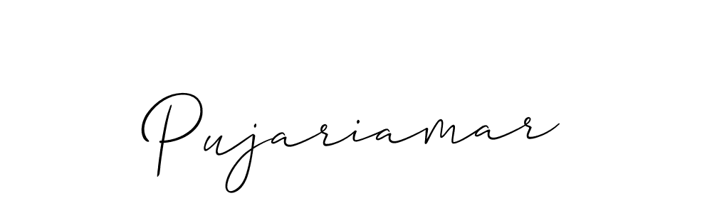 Allison_Script is a professional signature style that is perfect for those who want to add a touch of class to their signature. It is also a great choice for those who want to make their signature more unique. Get Pujariamar name to fancy signature for free. Pujariamar signature style 2 images and pictures png