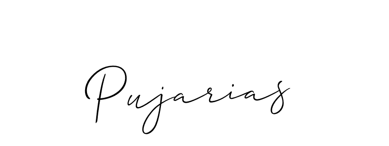 How to make Pujarias signature? Allison_Script is a professional autograph style. Create handwritten signature for Pujarias name. Pujarias signature style 2 images and pictures png